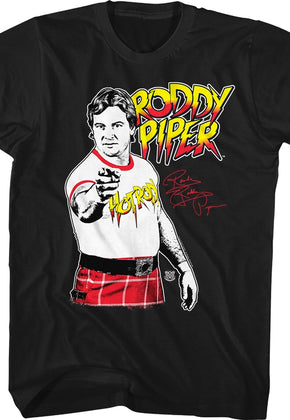Rowdy Roddy Piper Autograph T-Shirt