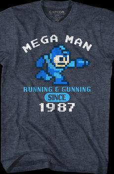 Running & Gunning Since 1987 Mega Man T-Shirt