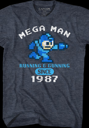 Running & Gunning Since 1987 Mega Man T-Shirt
