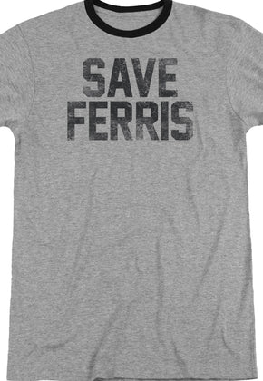 Distressed Save Ferris Bueller Ringer Shirt