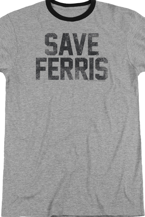 Distressed Save Ferris Bueller Ringer Shirtmain product image