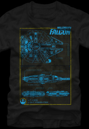Schematic Millennium Falcon Star Wars T-Shirt