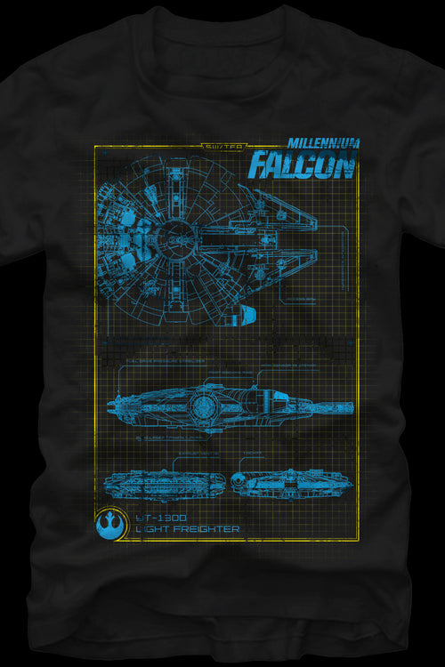 Schematic Millennium Falcon Star Wars T-Shirtmain product image