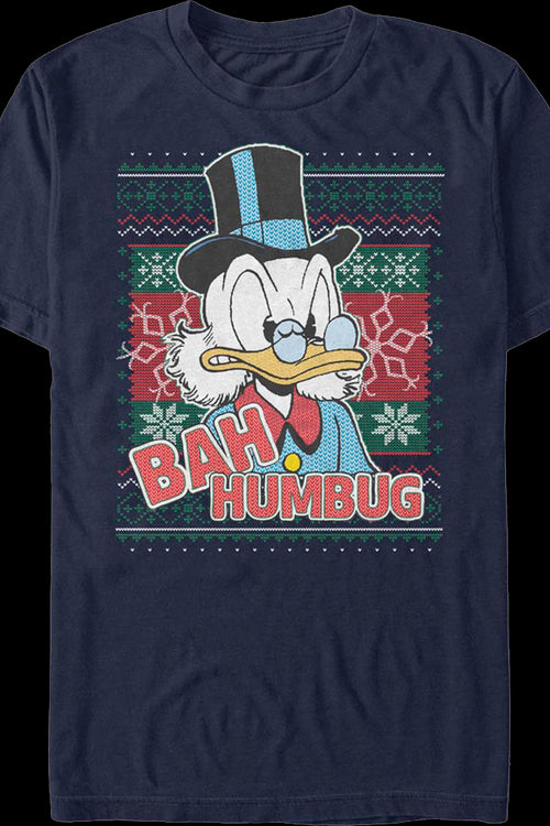 Scrooge McDuck Bah Humbug Faux Ugly Christmas Sweater Disney T-Shirtmain product image