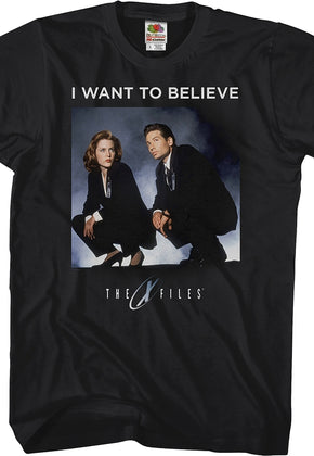 Scully and Mulder Want to Believe X-Files T-Shirt