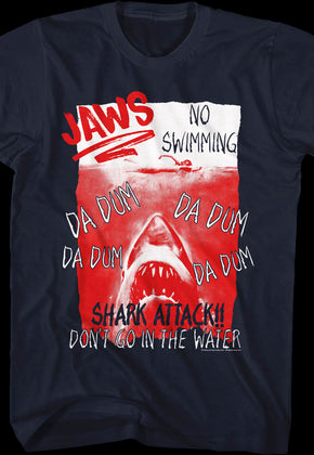 Shark Attack Poster Jaws T-Shirt
