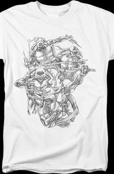 Sketches Teenage Mutant Ninja Turtles T-Shirt