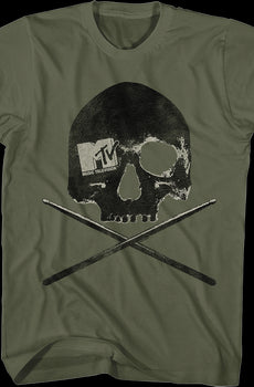 Skull And Drum Sticks MTV Shirt