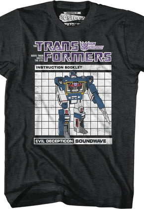 Soundwave Instruction Booklet Transformers T-Shirt