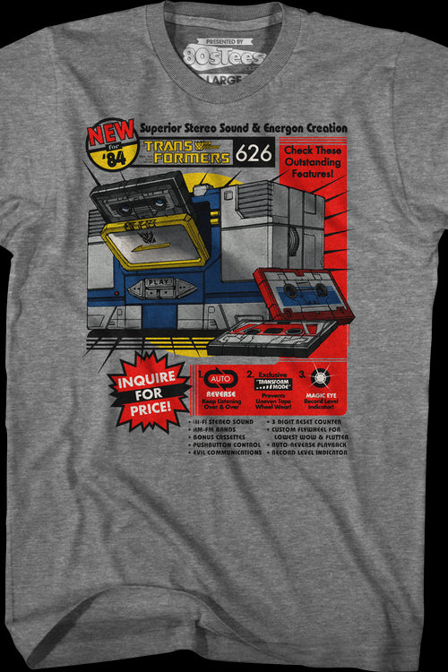 Soundwave Stereo Cassette Transformers T-Shirtmain product image