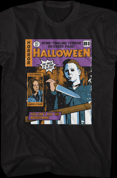 Spine-Tingling Comic Book Cover Halloween T-Shirt