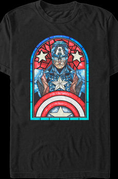 Stained Glass Captain America T-Shirt