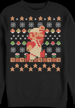 Super Mario Faux Ugly Christmas Sweater Nintendo Sweatshirt