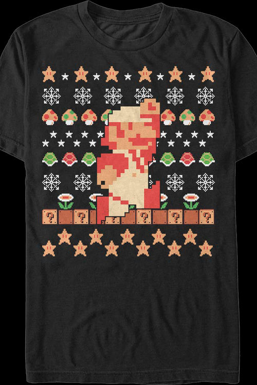 Super Mario Faux Ugly Christmas Sweater Nintendo T-Shirtmain product image