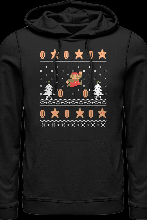 Super Mario Jump Faux Ugly Christmas Sweater Nintendo Hoodiemain product image