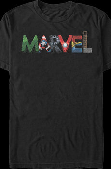 Superhero Letters Logo Marvel Comics T-Shirt