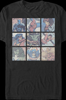 Superhero Panels Collage Marvel Comics T-Shirt