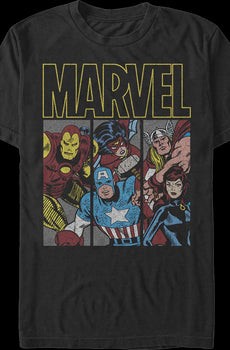 Avengers Panels Marvel Comics T-Shirt