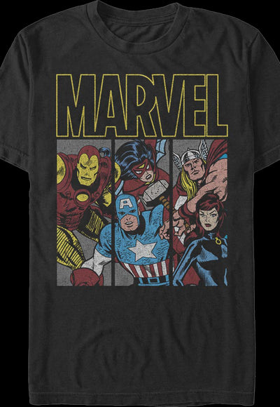 Avengers Panels Marvel Comics T-Shirt