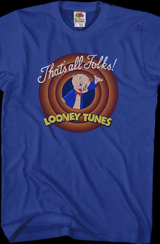 That's All Folks Porky Pig Looney Tunes T-Shirt