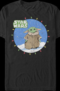 The Child Christmas Lights Circle The Mandalorian Star Wars T-Shirt