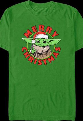 The Child Merry Christmas Mandalorian Star Wars T-Shirt