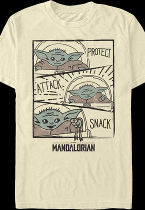 The Child Protect Attack Snack Star Wars The Mandalorian T-Shirt