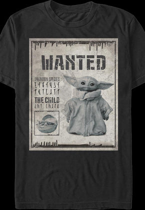 The Child Wanted Poster The Mandalorian Star Wars T-Shirt