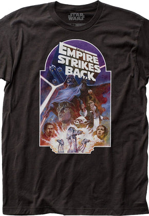 Black The Empire Strikes Back Vintage Poster Star Wars T-Shirt