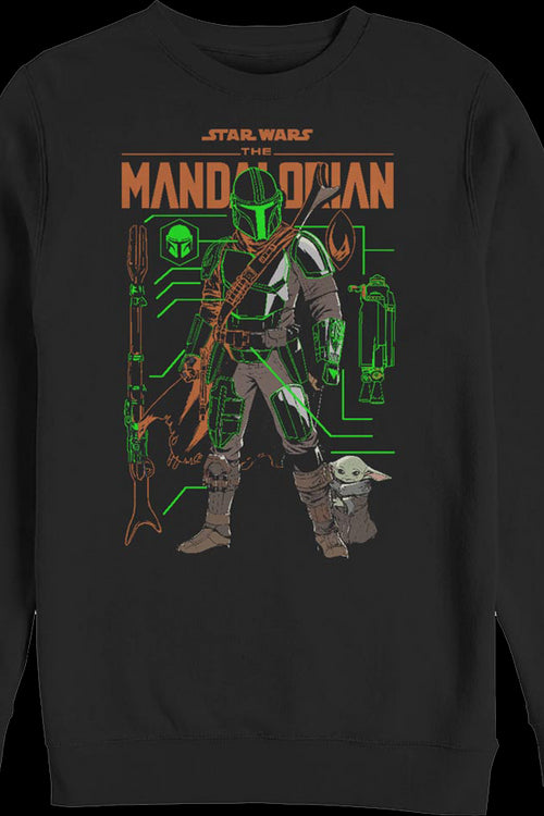 The Mandalorian And The Child Outlines Star Wars Sweatshirtmain product image