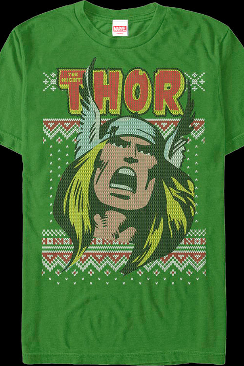 Thor Faux Ugly Christmas Sweater Marvel Comics T-Shirtmain product image