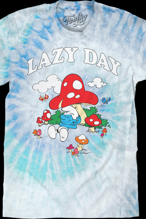 Tie Dye Lazy Day Smurfs T-Shirtmain product image