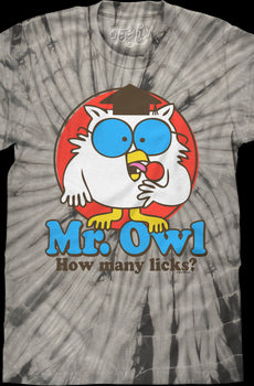 Tie Dye Mr. Owl How Many Licks Tootsie Pop T-Shirt
