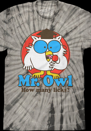 Tie Dye Mr. Owl How Many Licks Tootsie Pop T-Shirt