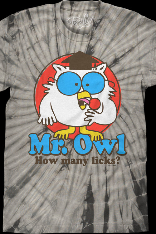 Tie Dye Mr. Owl How Many Licks Tootsie Pop T-Shirtmain product image