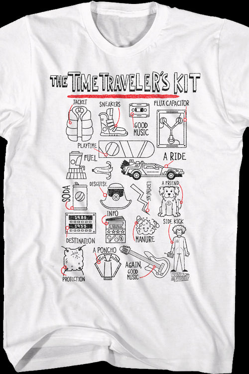 Time Traveler's Kit Back To The Future T-Shirtmain product image