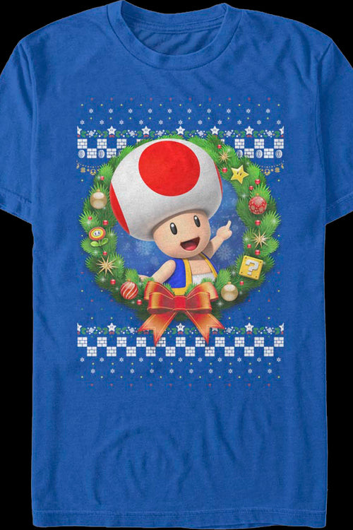 Toad Christmas Wreath Super Mario Bros. T-Shirtmain product image