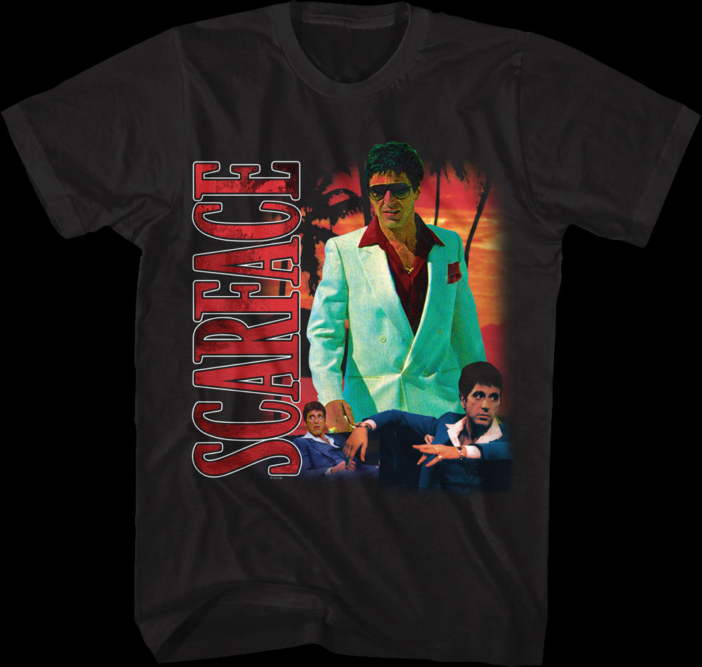 Vintage 90s Scarface Tony Montana T-shirt Sz L Gangster