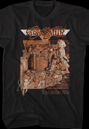 Toys In The Attic Cover & Track List Aerosmith T-Shirt