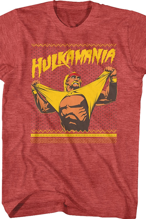 Ugly Faux Knit Hulk Hogan Christmas T-Shirtmain product image