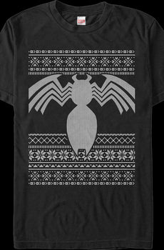 Venom Faux Ugly Christmas Sweater Marvel Comics T-Shirt