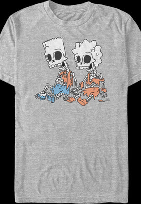 Vintage Bart And Lisa Skeletons The Simpsons T-Shirt