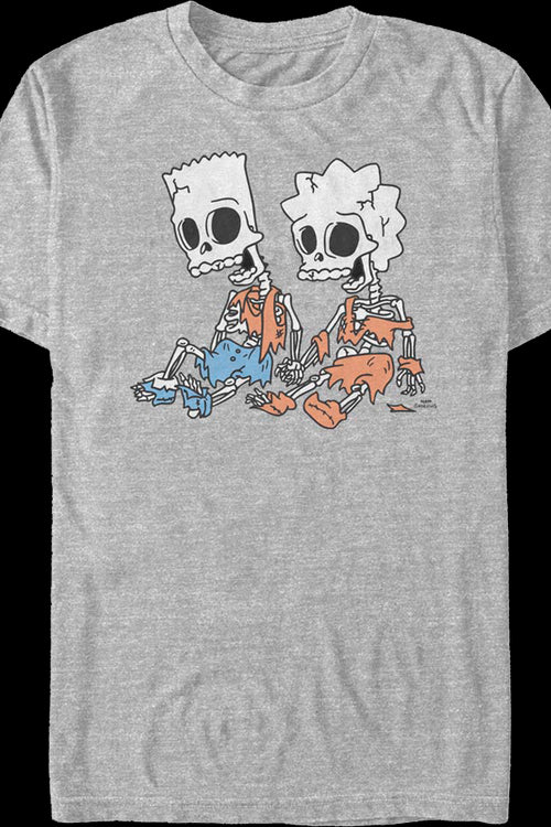 Vintage Bart And Lisa Skeletons The Simpsons T-Shirtmain product image