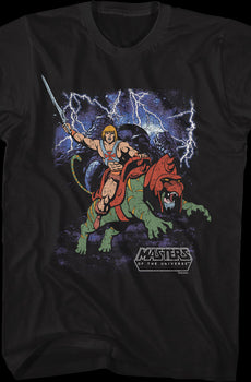 Vintage He-Man & Battle Cat Poster Masters of the Universe T-Shirt