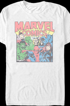 Vintage Heroes Collage Marvel Comics T-Shirt