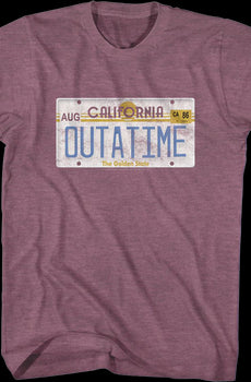 Vintage OUTATIME License Plate Back To The Future T-Shirt