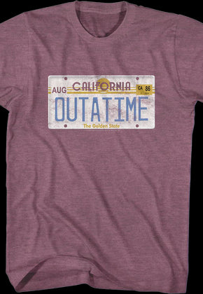Vintage OUTATIME License Plate Back To The Future T-Shirt