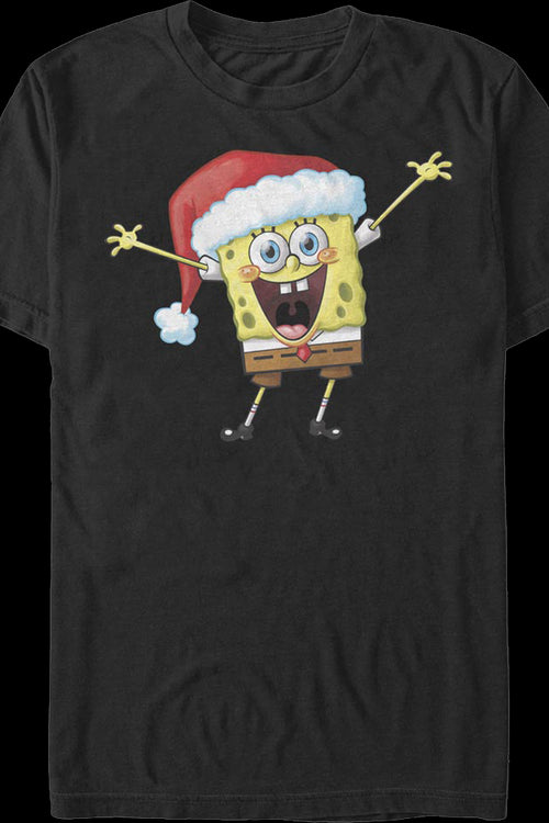 Vintage Santa Hat SpongeBob SquarePants T-Shirtmain product image
