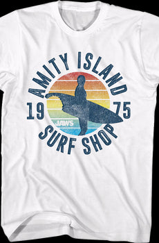 White Amity Island Surf Shop Jaws T-Shirt