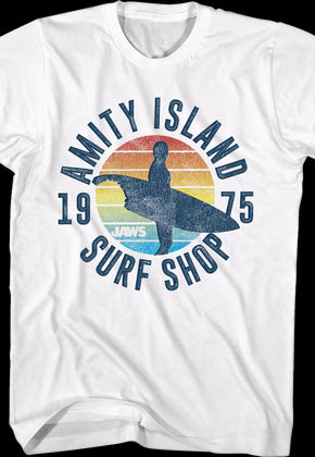 White Amity Island Surf Shop Jaws T-Shirt